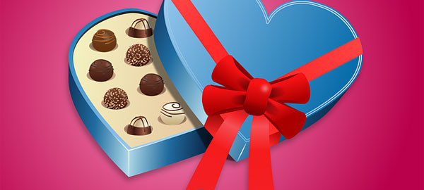 A heart-shaped box of chocolates